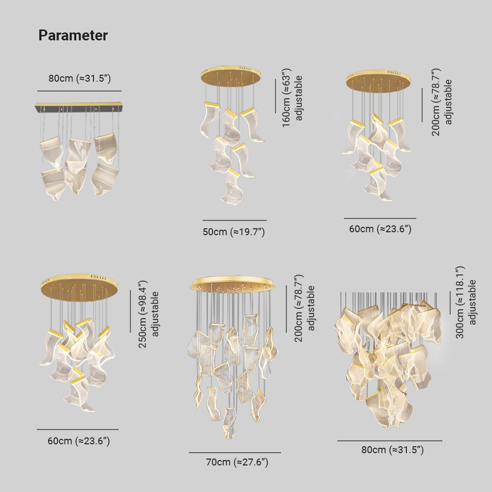 Arisha Luxury Artistic Chandelier, Gold