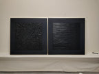 Monochrome Textured Diptych Bas-Relief Painting