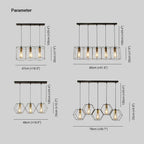 Arisha Rustic Farmhouse Geometry  3/5 Light Pendant Light, Black