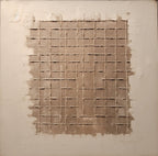 Wabi-Sabi Grid Texture Bas-Relief Painting