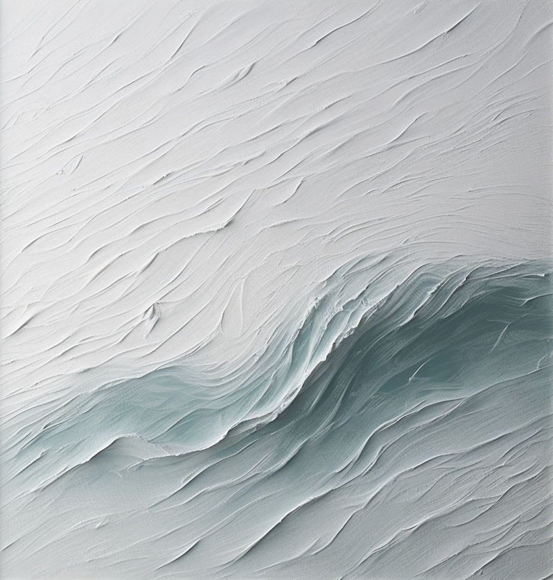 3D Textured Ocean Wave Painting Coastal Impasto Wall Art