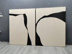 Organic Diptych Art Oil Painting Set Of 2