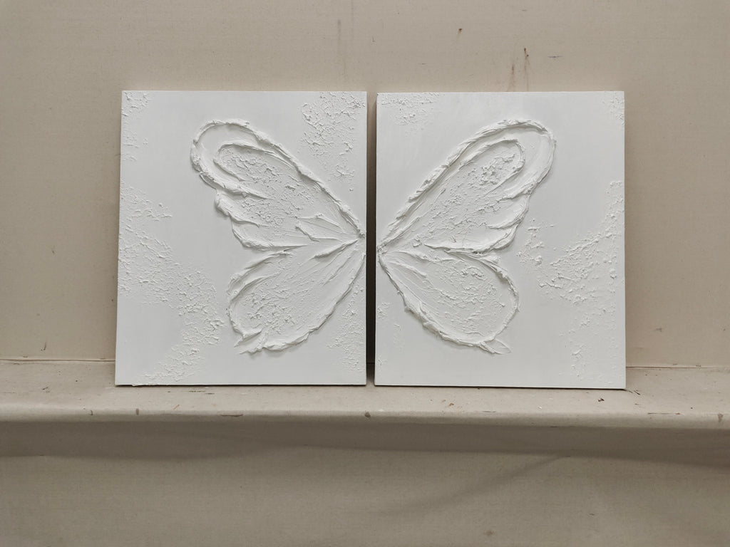 Monochrome Butterfly Wing Oil Painting