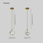 Kristy Modern Luxury Geometry Metal/Crystal Pendant Light, Gold