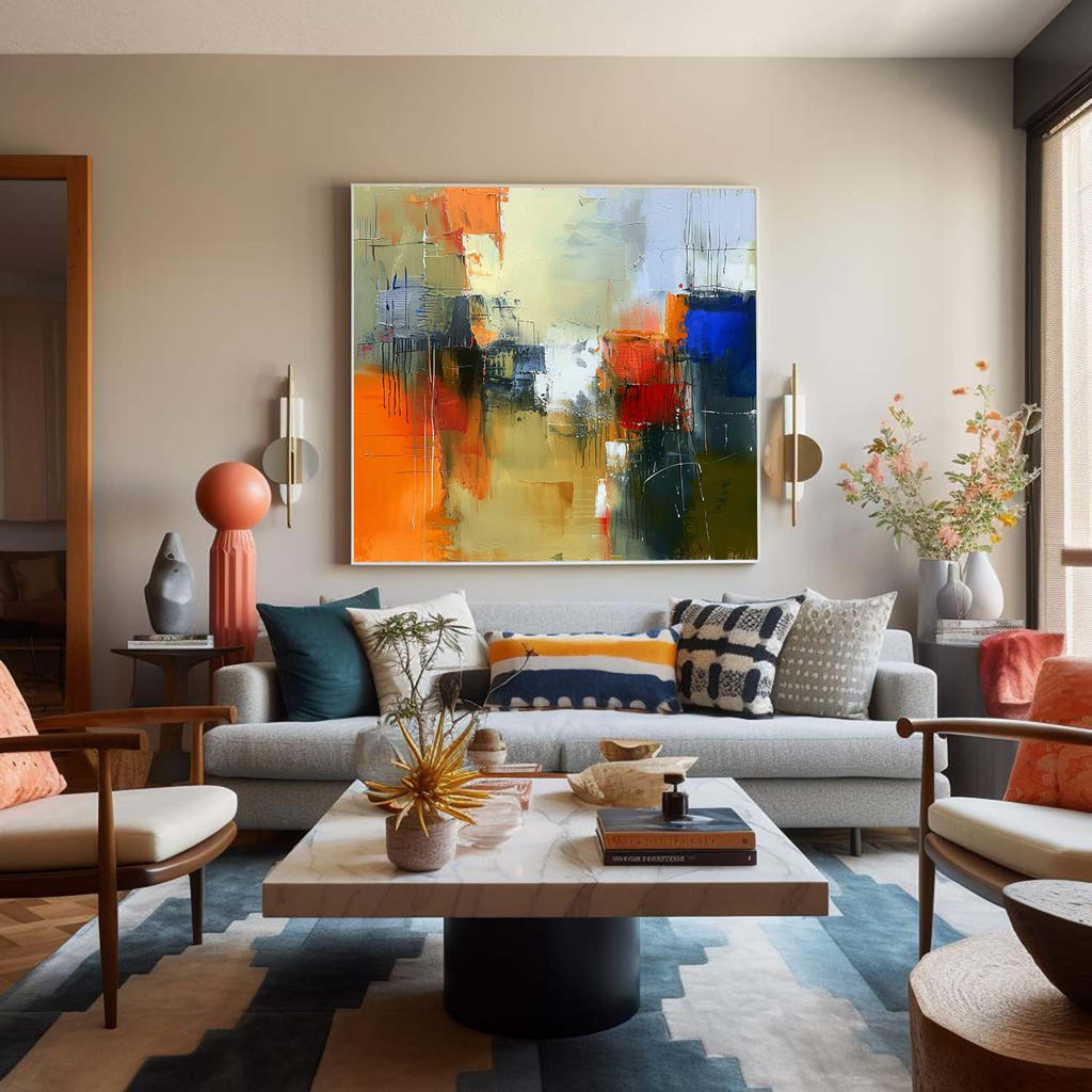 Wall Art Abstract Dynamic Bustling Atmosphere