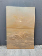 Serene Coastal Sunrise Landscape Oil Painting
