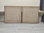 Minimalist 3D Textured Grid Painting Neutral Wall Art