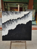 Black And White Wave Textured Wall Art
