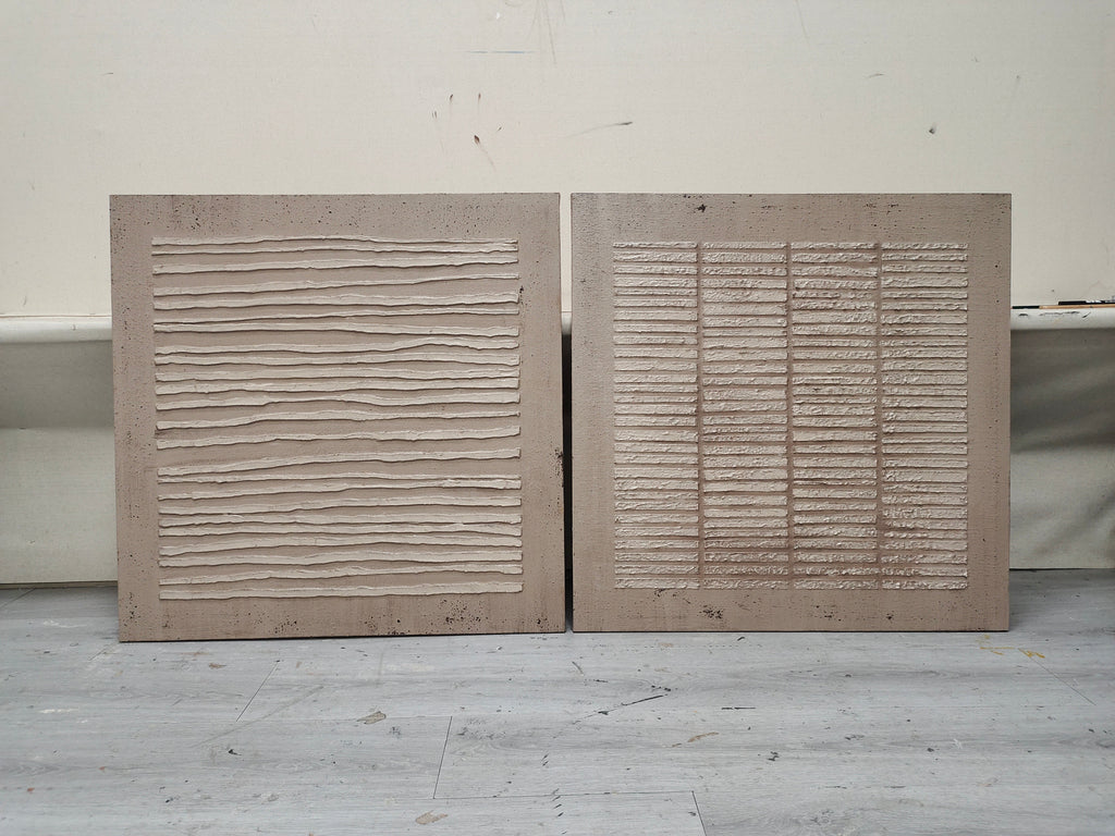 Textured Horizontal Linear Relief Painting