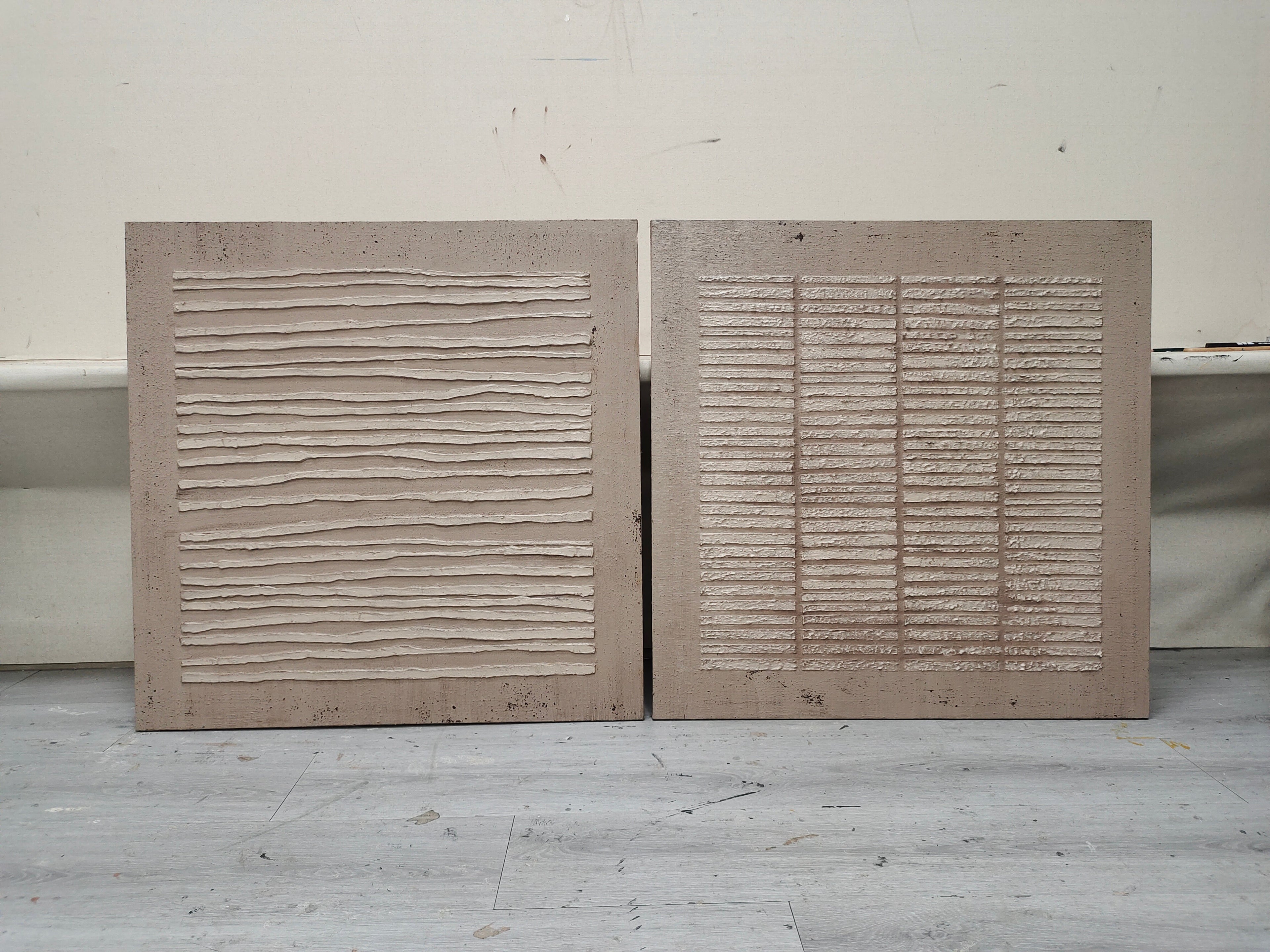 Textured Horizontal Linear Relief Painting