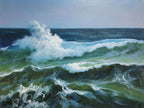 Hyperrealism Dynamic Ocean Wave Impasto Painting