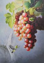 Hyperrealism Lush Grape Bird Realistic Oil Painting