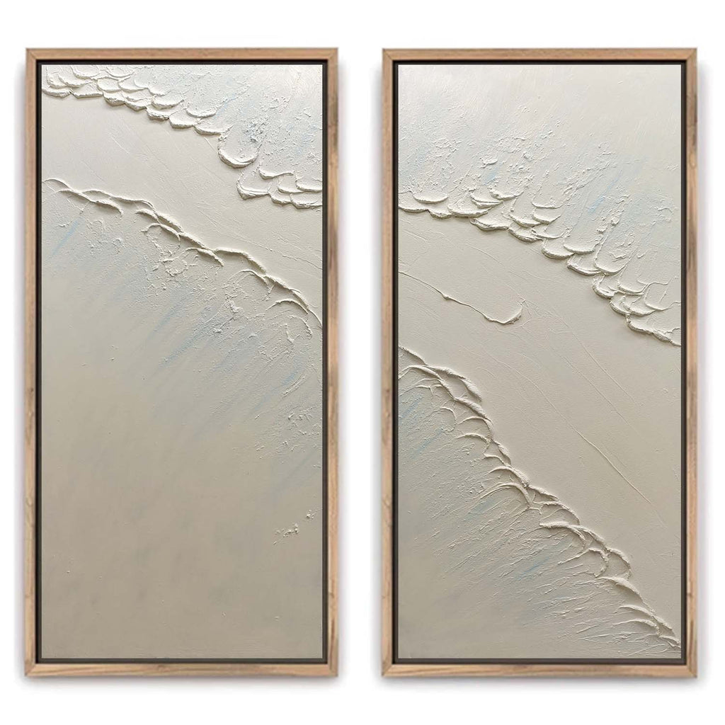 Coastal Wave Diptych Oil Painting