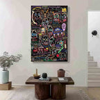 Wall Art Abstract Dense Graffiti Vibrant Chaotic