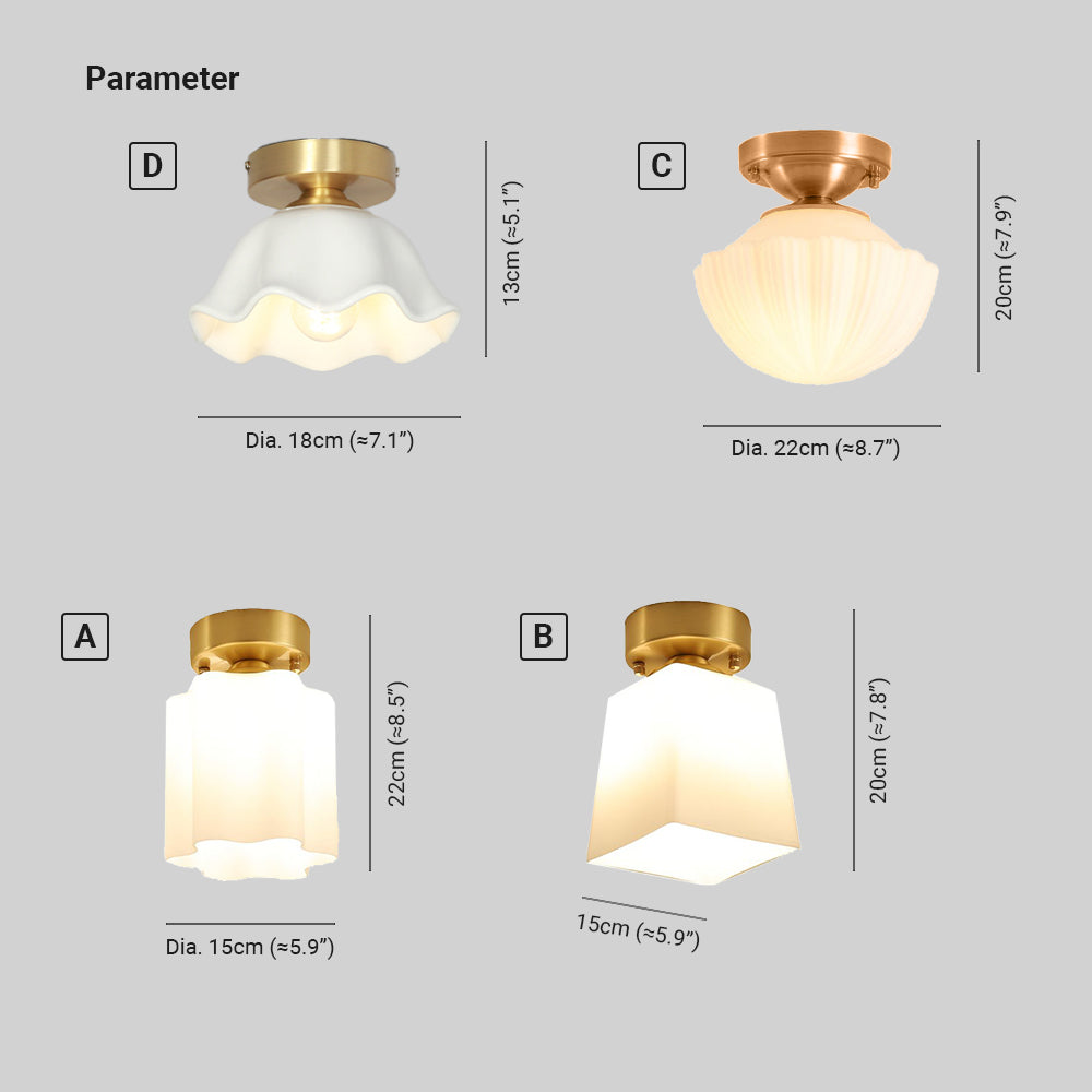 Arisha Retro Metal Flush Mount Ceiling Light Brass