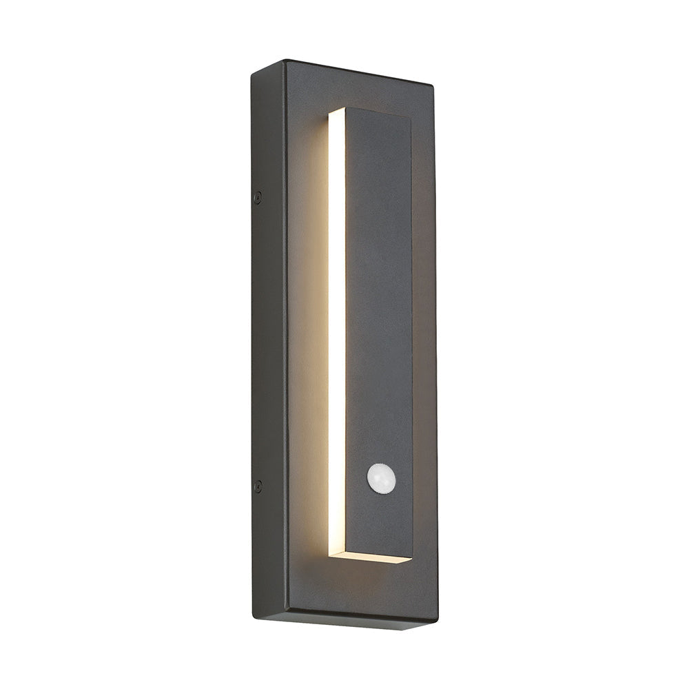 Kasso Modern Square Metal Outdoor Wall Lamp, Dark/Gray Bronze