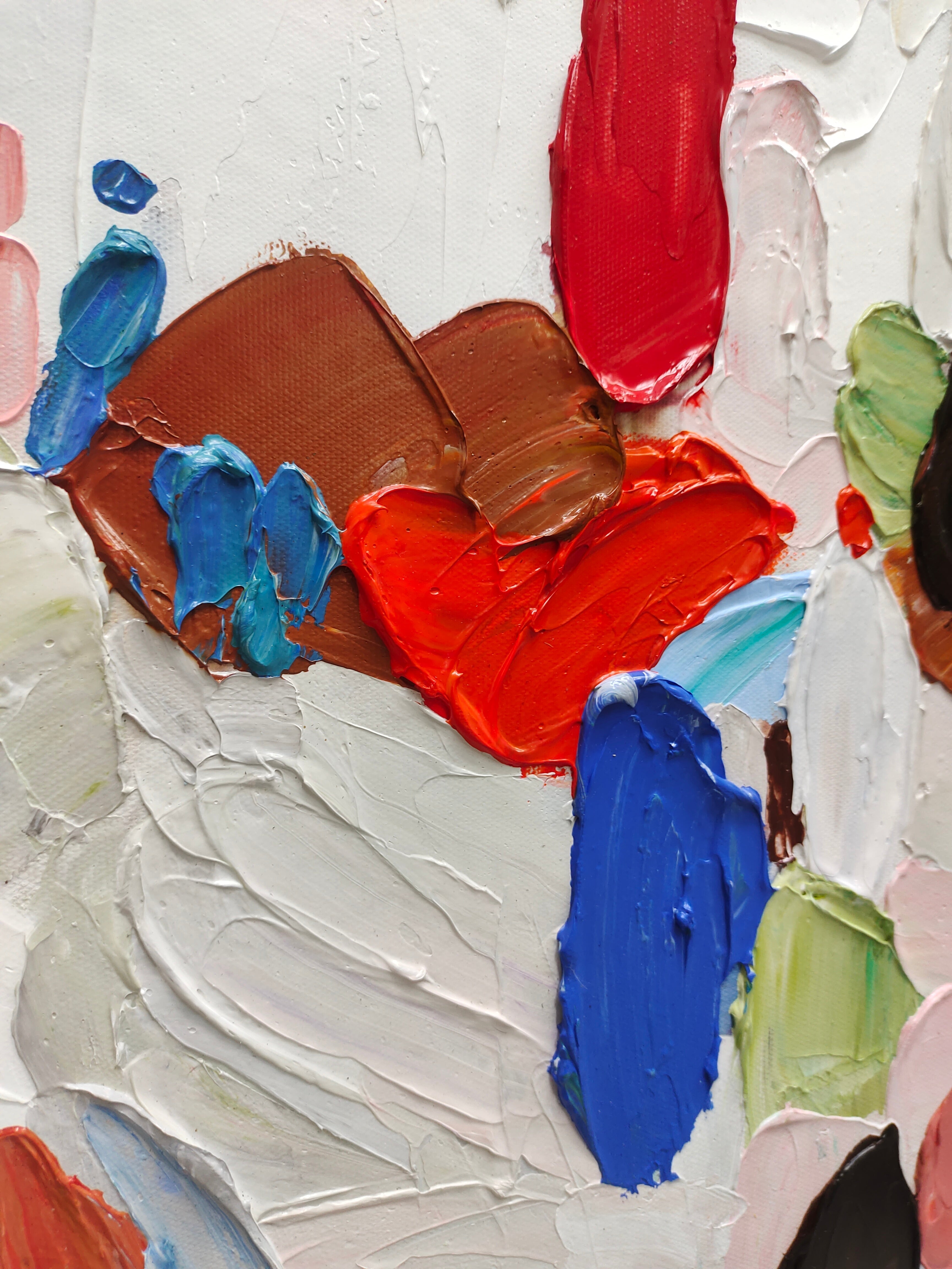 Mediterranean Coastal Village Impasto Painting