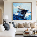Luxury Yacht Ocean Voyage Oil Painting