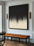 Drip Abstract Black Cream Oil Painting
