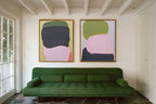 Vibrant Color Block Abstract Oil Painting Textured