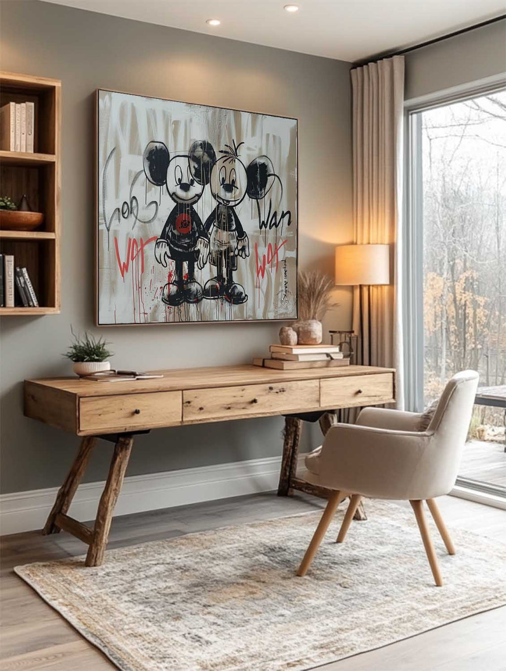 Graffiti Mickey Mouse Duo Abstract Painting