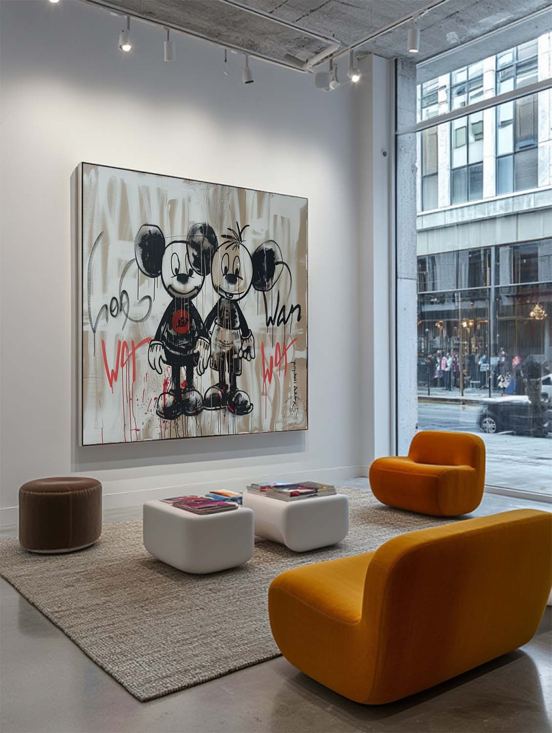 Graffiti Mickey Mouse Duo Abstract Painting
