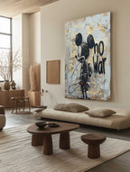 "No War" Motif Mickey Mouse Graffiti Painting