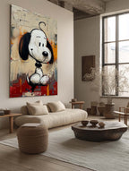 Abstract Graffiti Textured Snoopy Cartoon Wall Art