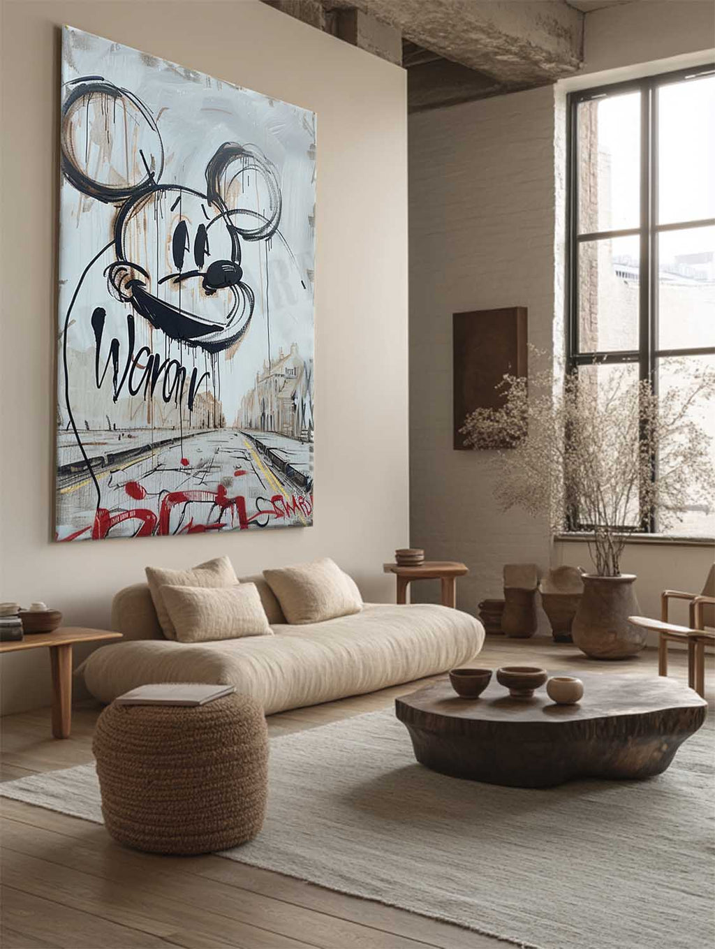 Urban Graffiti Mickey Mouse Abstract Painting