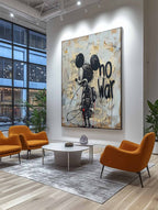 "No War" Motif Mickey Mouse Graffiti Painting