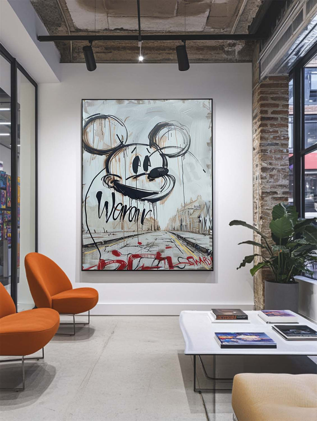 Urban Graffiti Mickey Mouse Abstract Painting