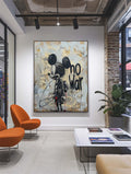 "No War" Motif Mickey Mouse Graffiti Painting