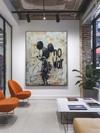 "No War" Motif Mickey Mouse Graffiti Painting