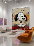 Abstract Graffiti Textured Snoopy Cartoon Wall Art