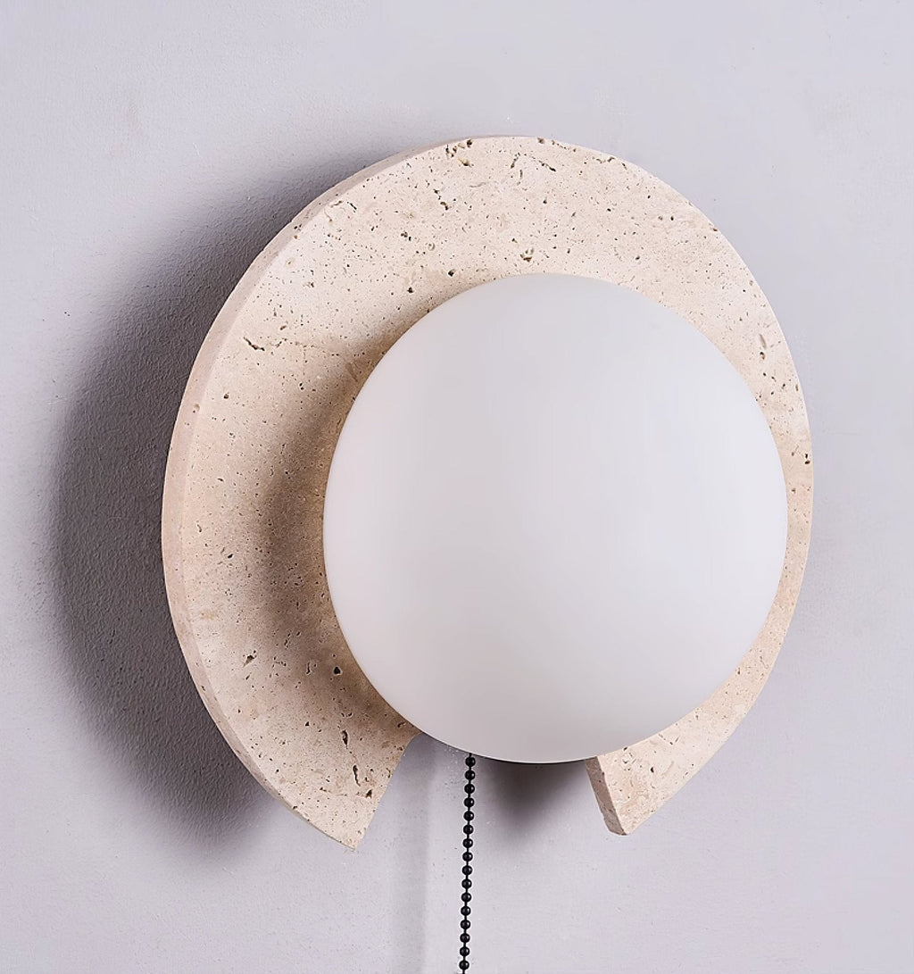 Zamaryra Semi-Circular Travertine Wall Light
