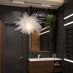 Arisha Modern Flower Fabric Pendant Light, Bedroom, White