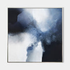 Minimalist Abstract Cloud Painting Navy