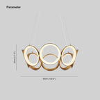Arisha Luxury Ring Metal Pendant Light, Gold