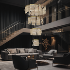 Kristy Industrial Chandelier Wave /Metal Gold Bedroom/Living Room