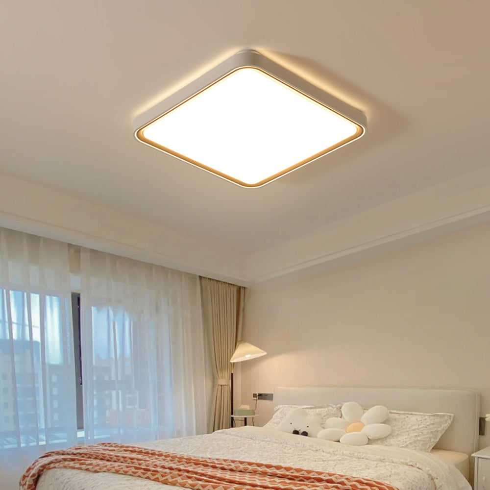 Arisha Minimalist Round/Square Metal/ Flush Mount Ceiling Light, Gold
