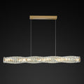 Kristy Crystal Sliver and Gold Pendant Light, Stainless Steel