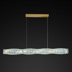 Kristy Crystal Sliver and Gold Pendant Light, Stainless Steel