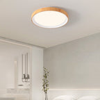 Arisha Modern LED Flush Mount Ceiling Light White Wood Kitchen