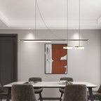 Aria Modern Long LED Pendant Light Black Metal Dining Room