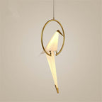 Arisha Modern Nordic Post Modern Bird Pendant Light, White/Clear