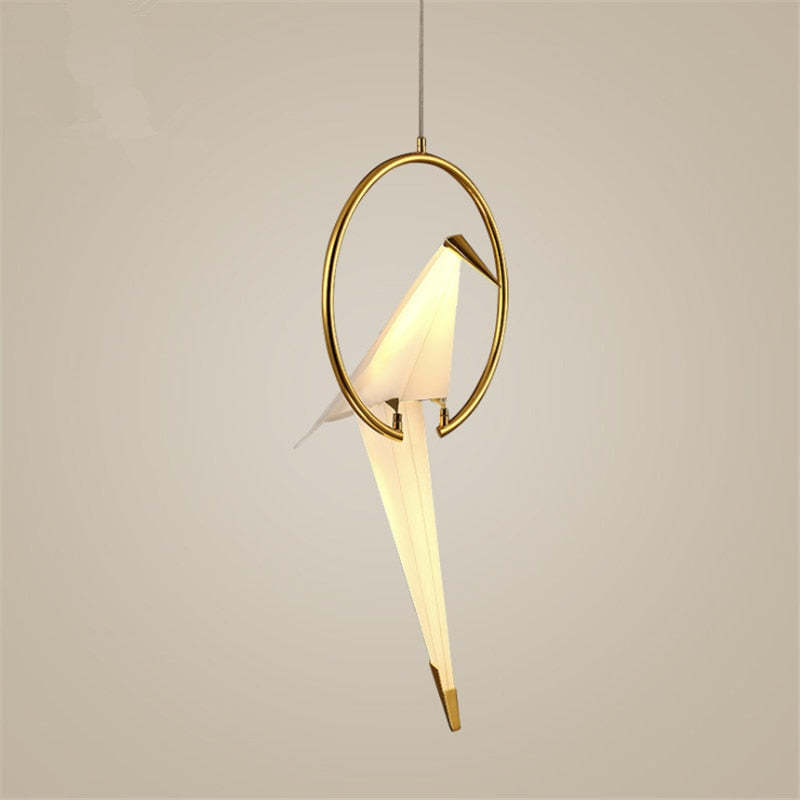 Arisha Modern Nordic Post Modern Bird Pendant Light, White/Clear