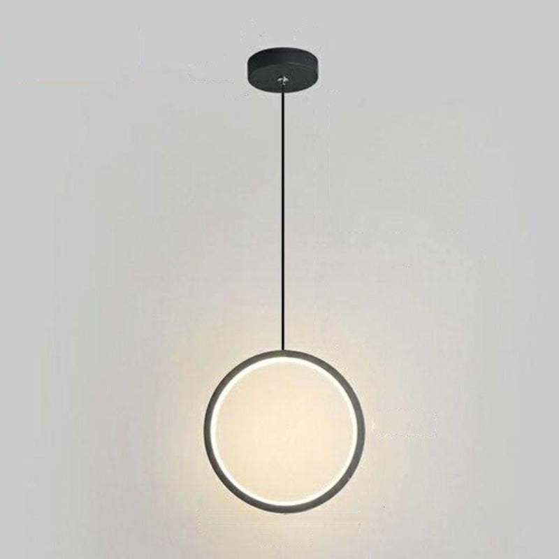 Doria Modern LED Pendant Light Black/White Metal Living Room