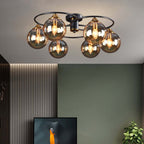 Valentina Nordic Bubble Glass Ceiling Light, Gray/Amber