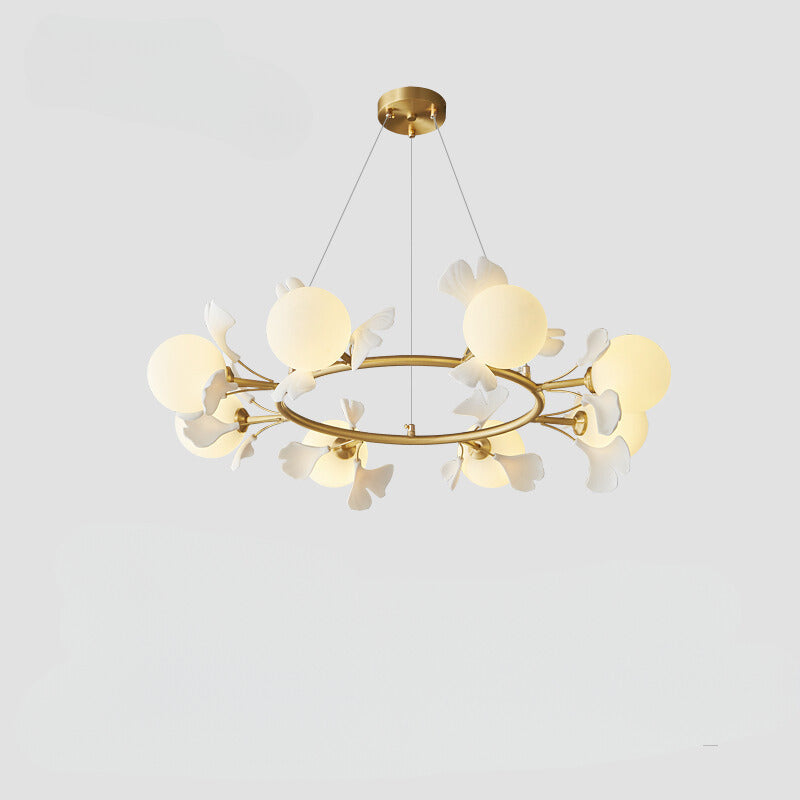 Olivia Luxury Minimalist Chandelier Creative Leaf Glass Living Room