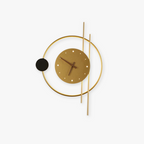 Arisha Wall Lamp Clock, Black & Gold